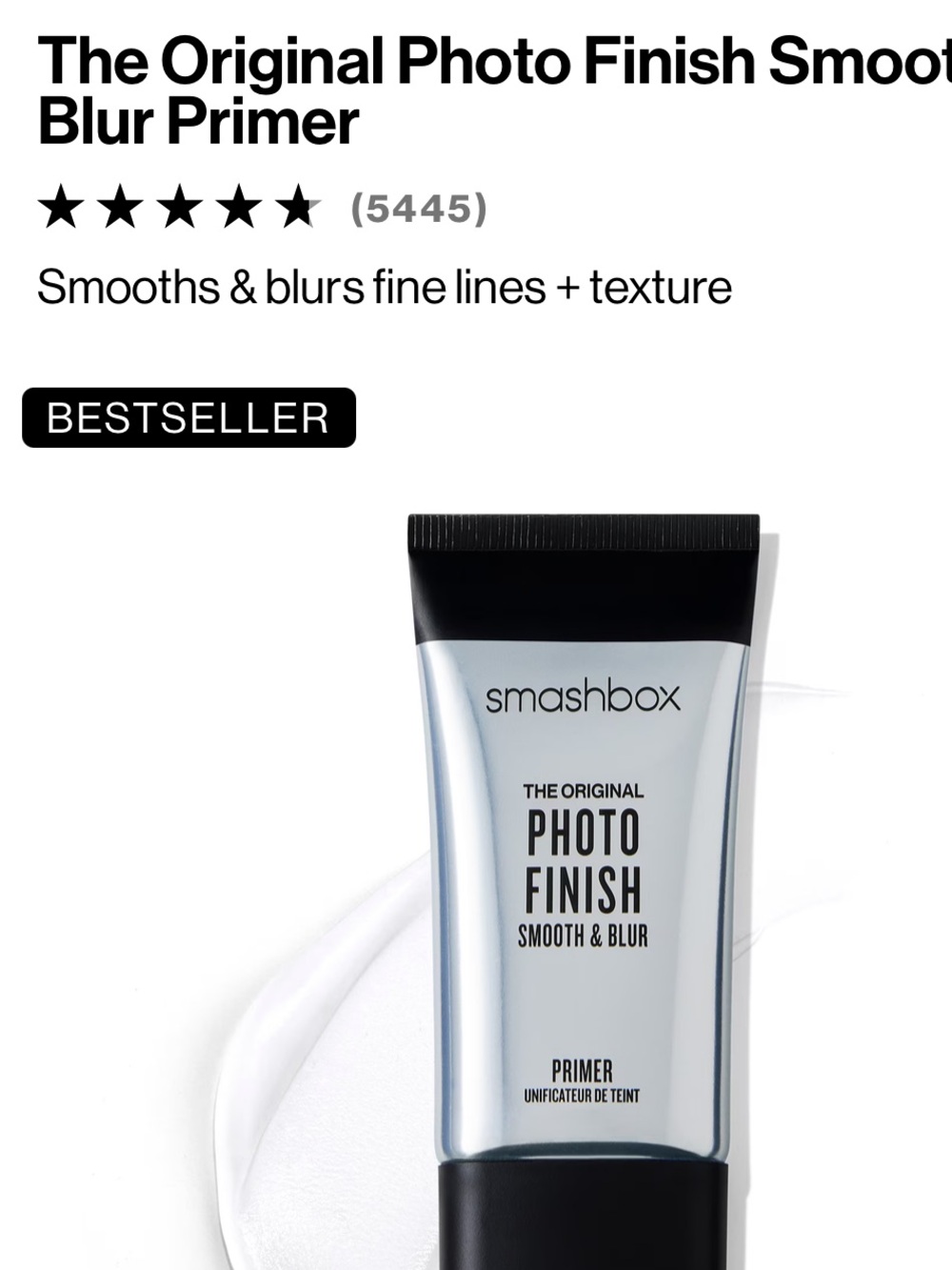 Brand new Smashbox The Original Photo Finish Primer